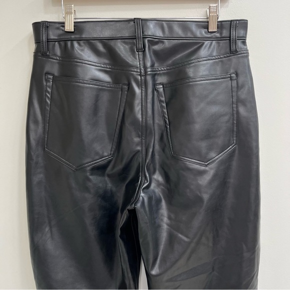 Abercrombie & Fitch 90’s Straight Ultra High Rise Pants Black Vegan Leather 14 - Picture 5 of 11